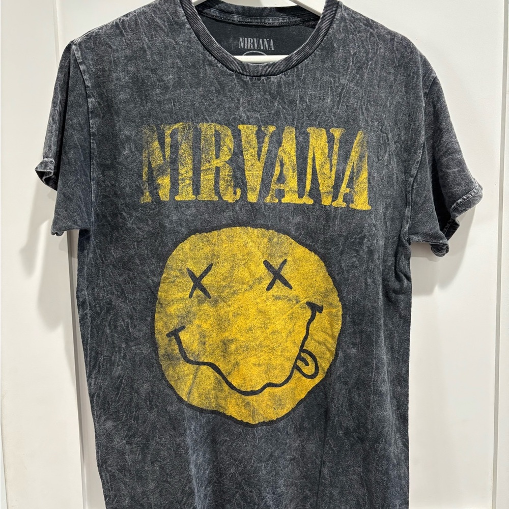 NIRVANA Monochrome Smiley Tee